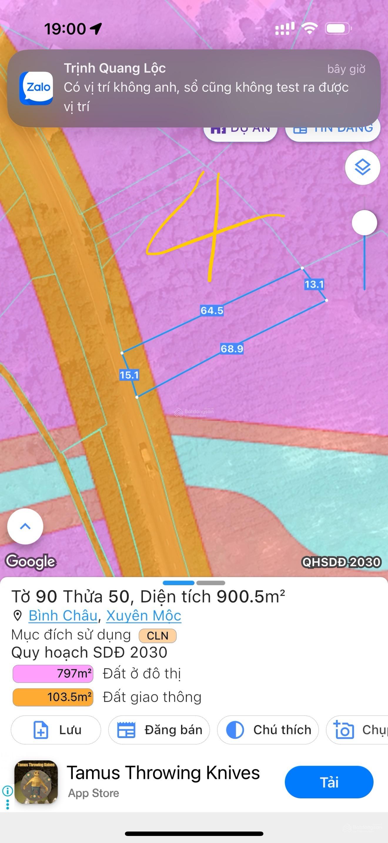 Đất đường vào Chùa Miên (Lô 2) và MT đường ven biển 944 Bình Châu. BRVT. (Lô số 4)