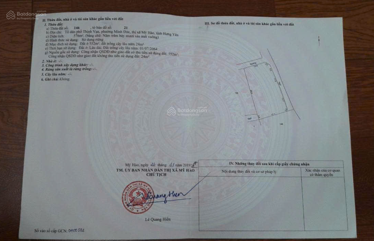 Chính chủ gửi bán đất tại phường Minh Đức, Mỹ Hào, sổ đỏ trao tay chỉ 16tr/m2 có thương lượng