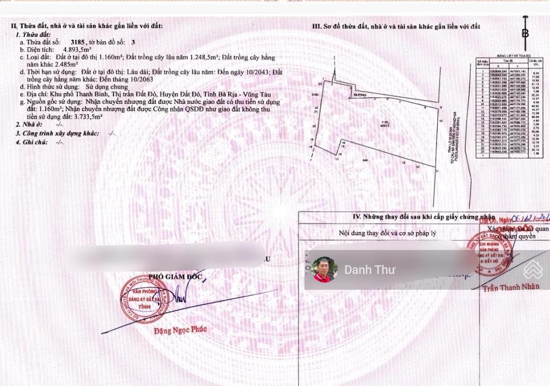 Bán nhanh siêu phẩm 2 MT TL52 - Đất Đỏ BRVT. 4893,5m2 - 1160m2 TC. Giá chính chủ chỉ 35 tỷ TL