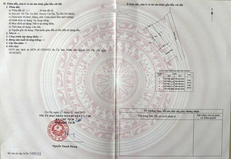 Cần bán lô đất 5*19m (95m2) SHR, Tân An Hội, Củ Chi. Giá 680 triệu