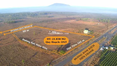 Bán 21838m2 đất mặt tiền đường Hàm Kiệm Tiến Thành, quy hoạch thổ cư, view hướng biển