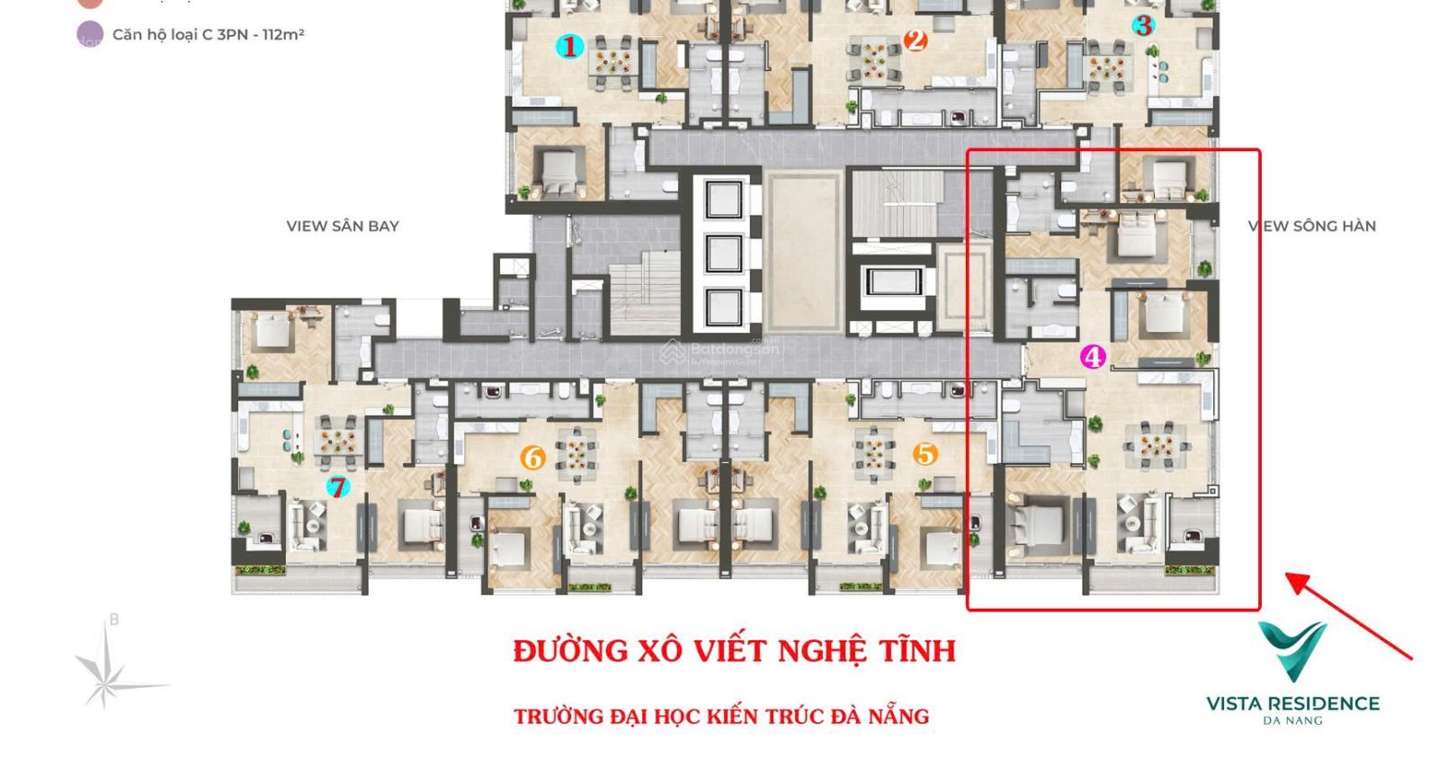 Cực hiếm - chính chủ cần bán căn hộ Vista 3PN tầng 10, view sông Hàn Đà Nẵng, bàn giao SĐ lâu dài
