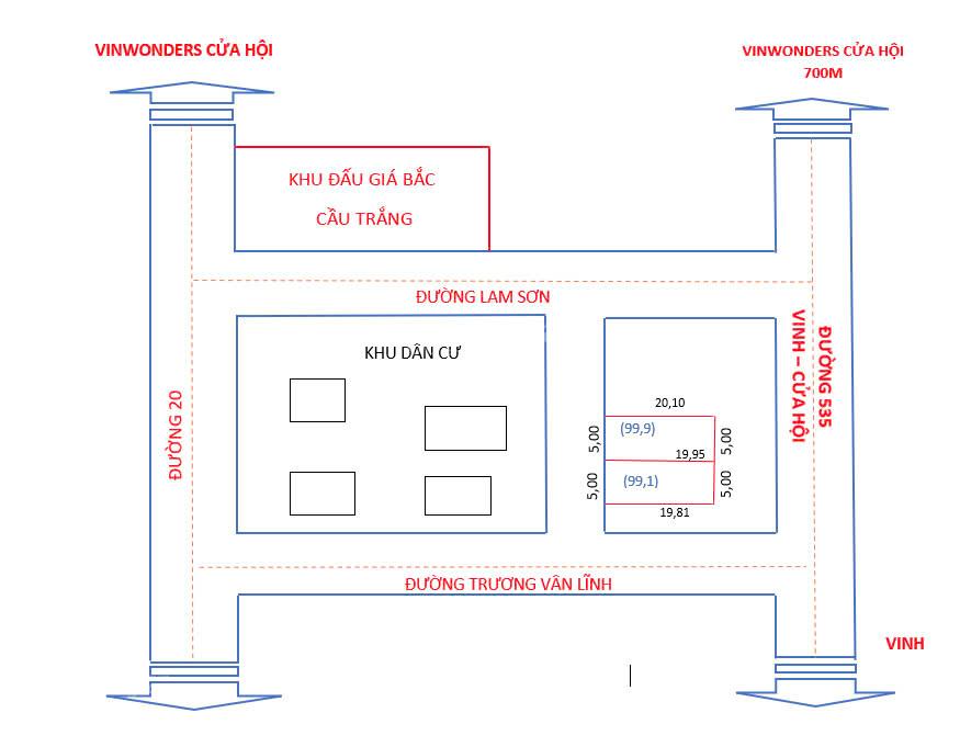 Đất Khối 4 - Nghi Hoà - Cửa Lò lối 2 Trương Vân Lĩnh thông Lam Sơn cách biển 800m Đất Khối 4 - Nghi Hoà - Cửa Lò lối 2 Trương Vân Lĩnh thông Lam Sơn cách biển 800m