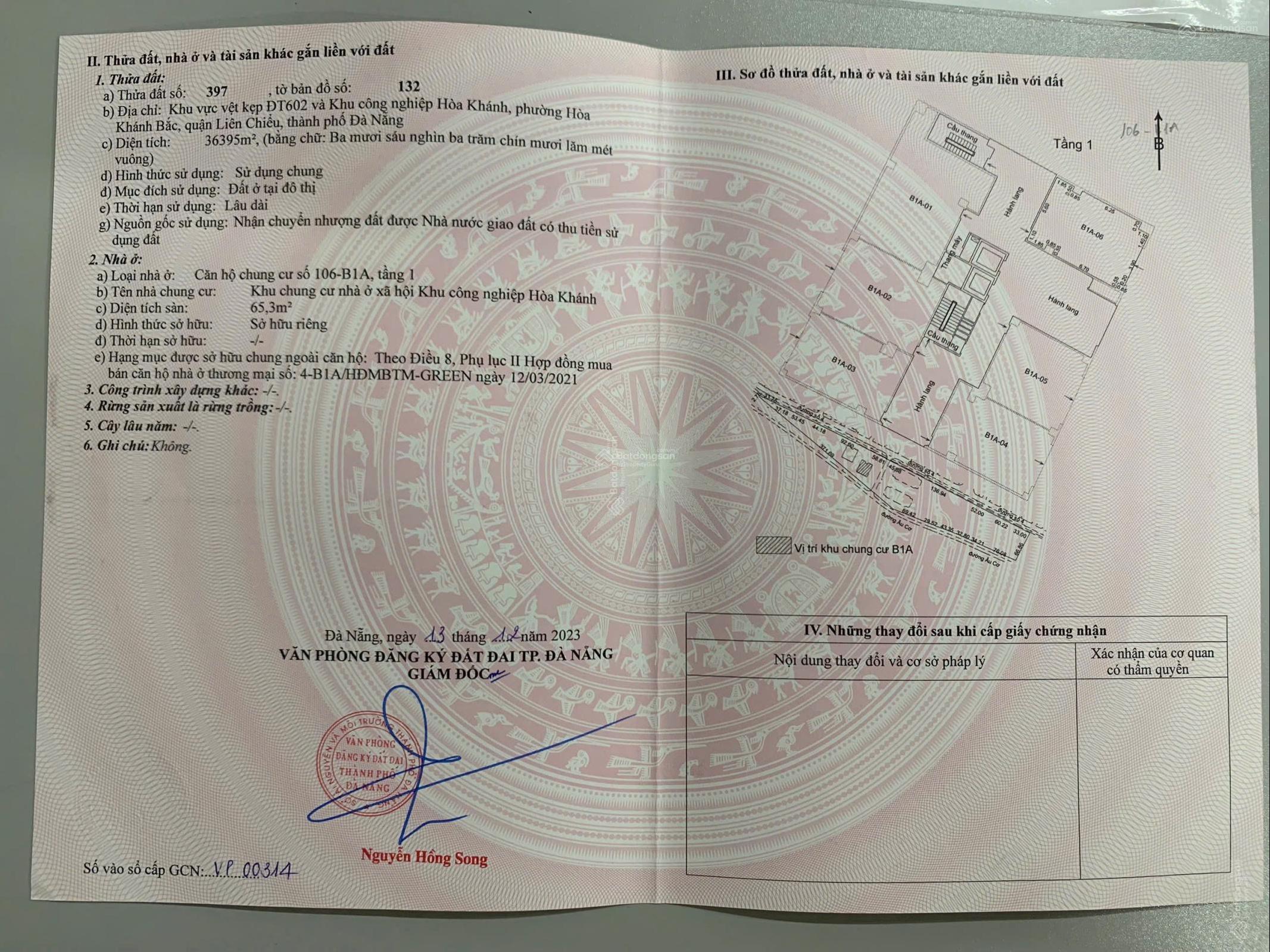 Sập hầm - bán căn hộ góc 2 mặt tiền 65m2 - Giá 1,9 tỷ, trung tâm Hoà Khánh