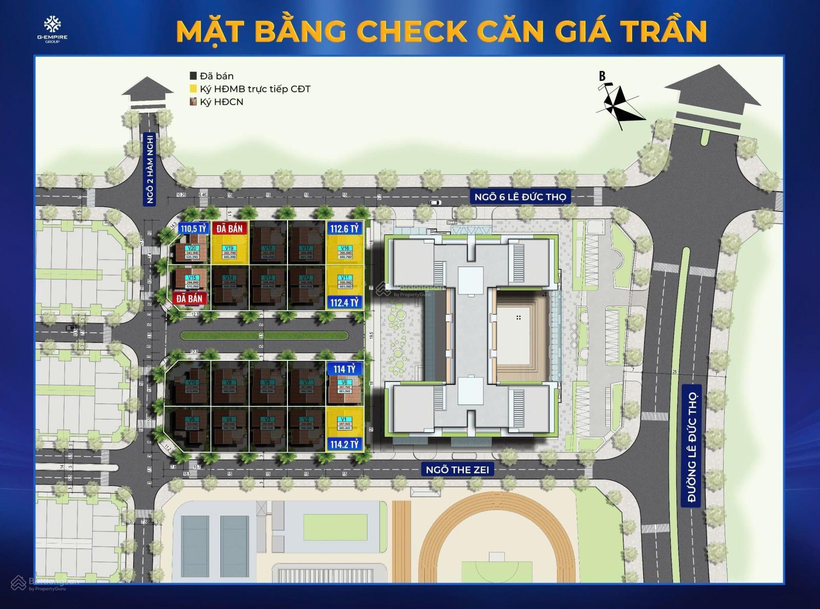 Bán BT tại The Zei Mỹ Đình, 110 tỷ, 243m2, mặt tiền 28m, pháp lý đầy đủ
