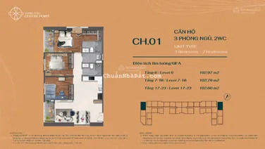Chủ cần tiền bán nhanh suất ngoại giao 3PN, 102m2, căn số 06, vị trí khoảng tầng đẹp LH: 0369 909 ***