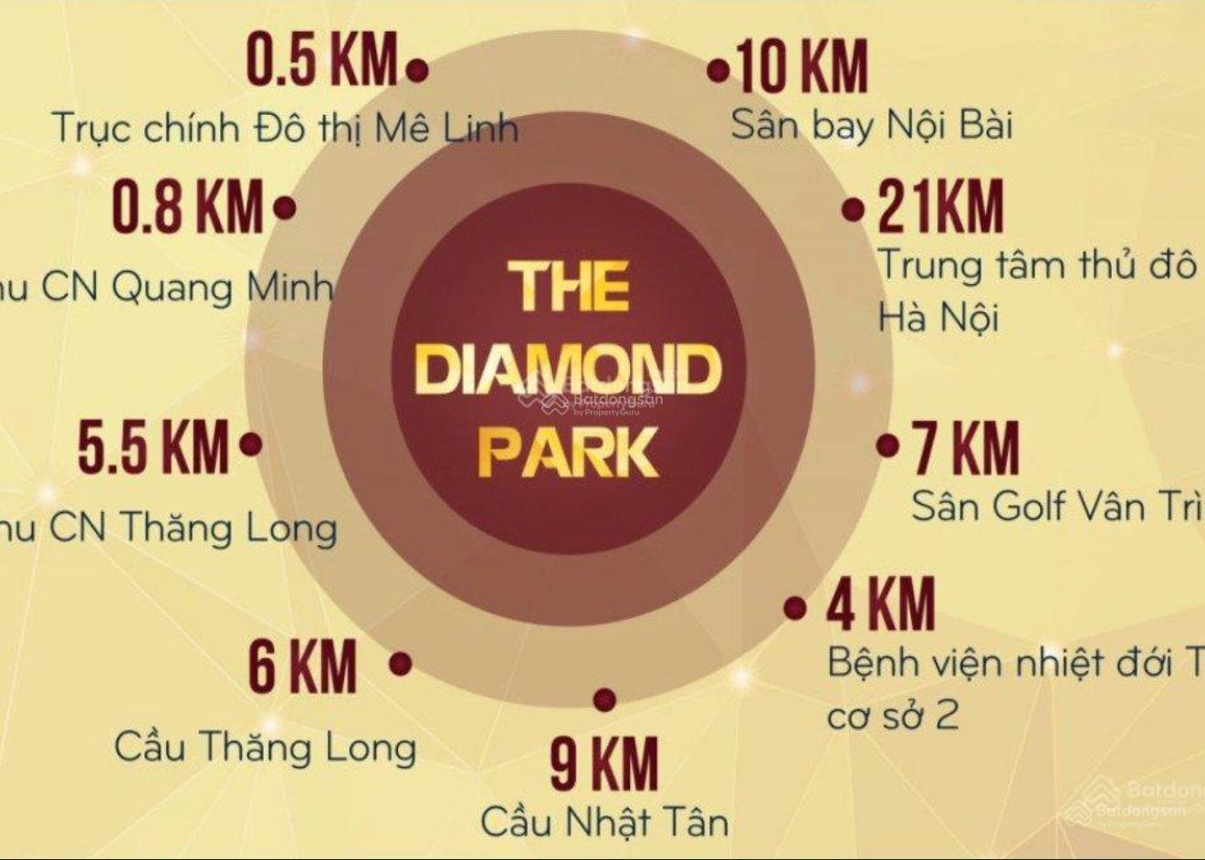 4.9 tỷ lô nền gần 200m2 đường to The Diamond Park Tiền Phong - Mê Linh - HN 0967 522 ***