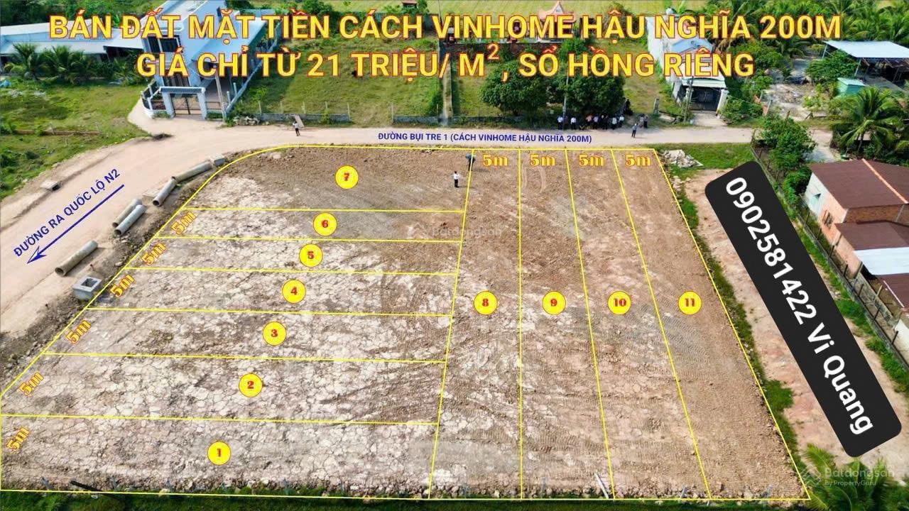 BÁN ĐẤT MẶT TIỀN NGAY VINHOMES HẬU NGHĨA GIÁ CHỈ BẰNG 1/4 VINHOMES