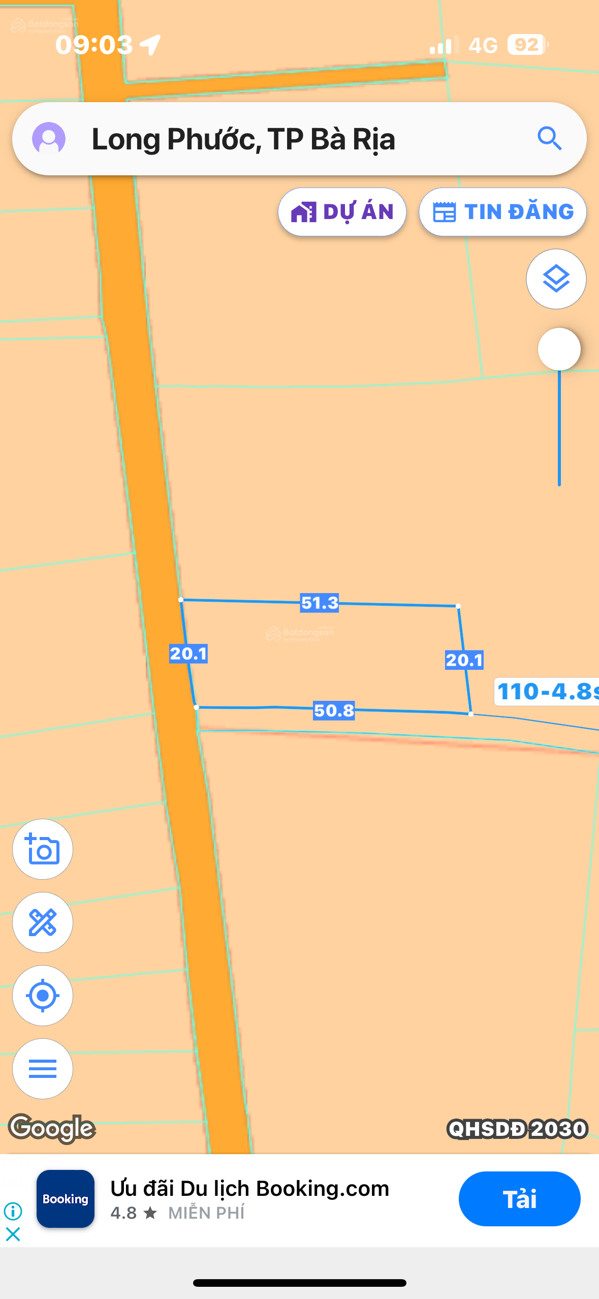 Cần bán lô đất sào mặt tiền đường nhựa xã Long Phước, BRVT