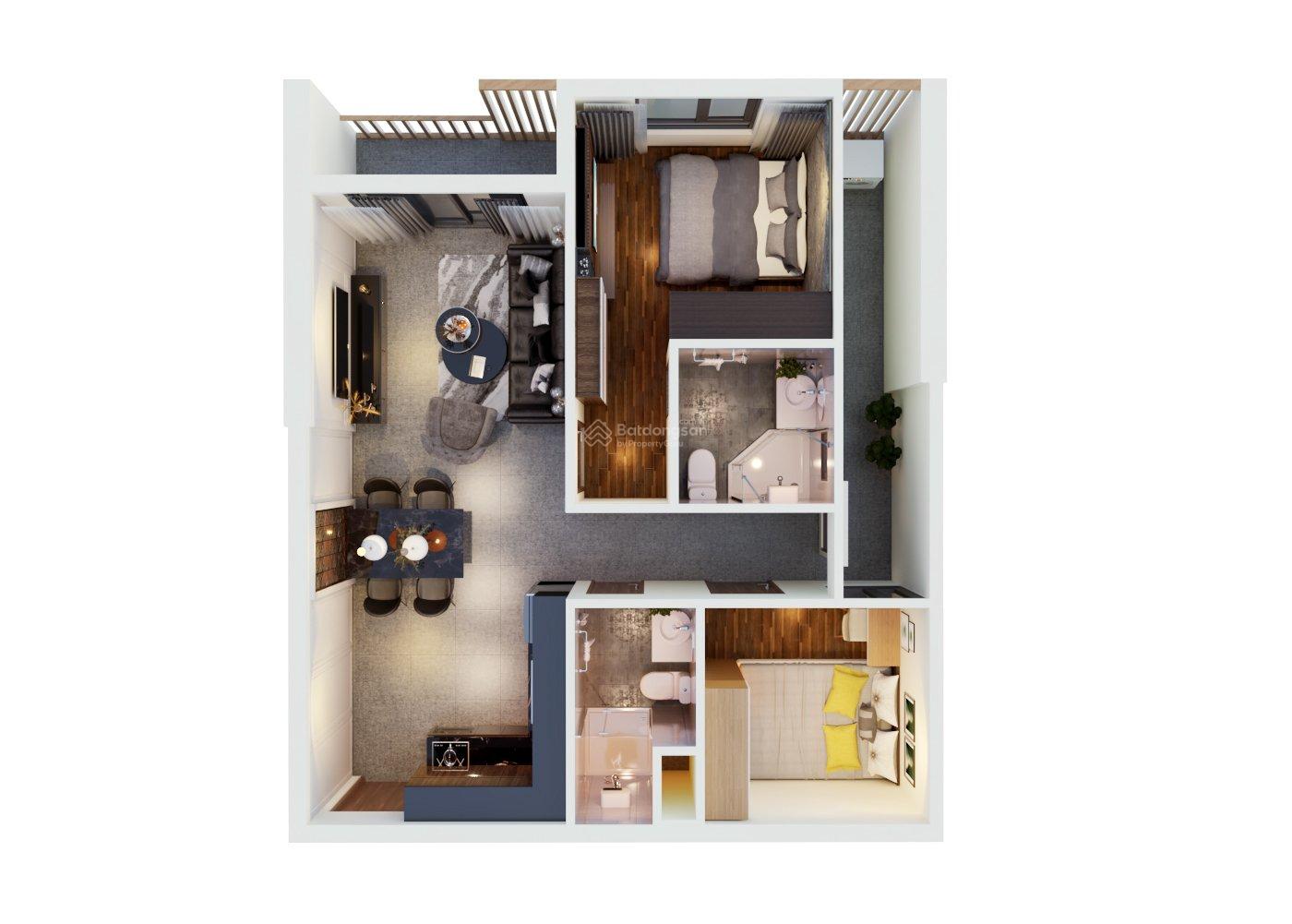 Cho thuê CC Honas Residence, 5,7 triệu, 69 m2, 2PN + 2WC, view đẹp ưu tiên Sinh Viên