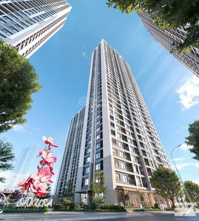 Bán gấp căn hoa hậu 2 ngủ 2WC khu Sakura giá 4 tỷ, view bể bơi siêu đẹp - Vinhomes Smart City
