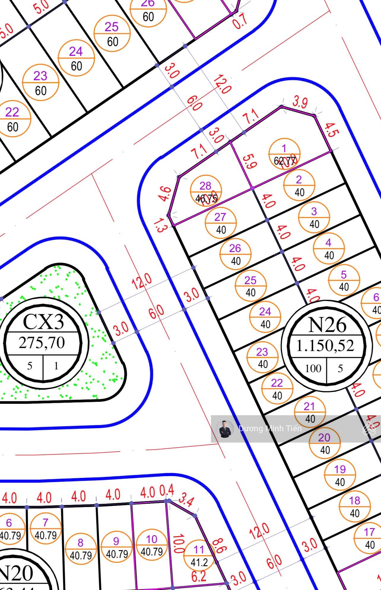 40m2 đất TĐC 9.2Ha view công viên - đường 12m - Tây Nam