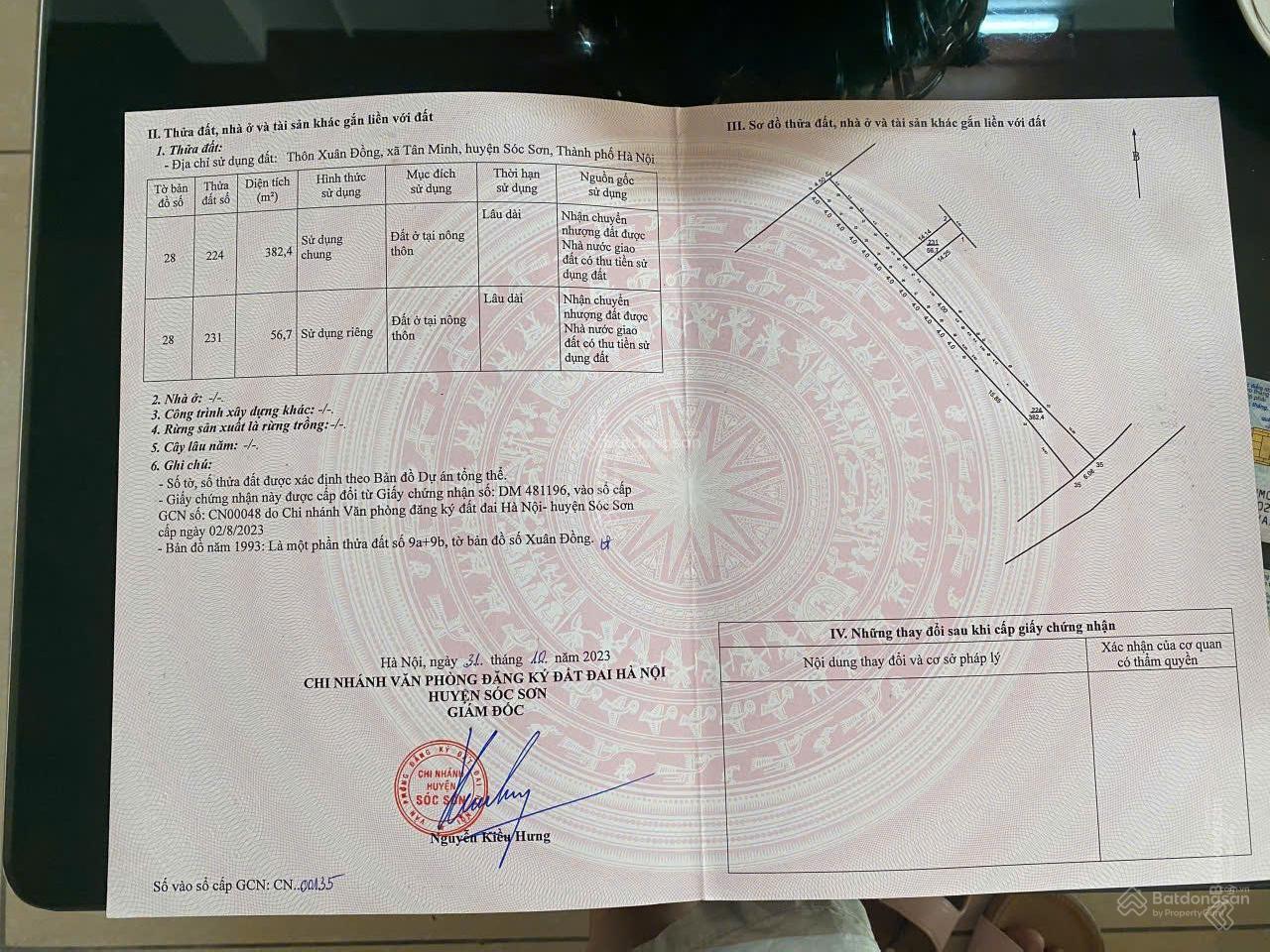 Chốt ngay lô đất đẹp giá tốt nhất khu vực Tân Minh - Sóc Sơn giá 1.35 tỷ. LH 0976 677 ***