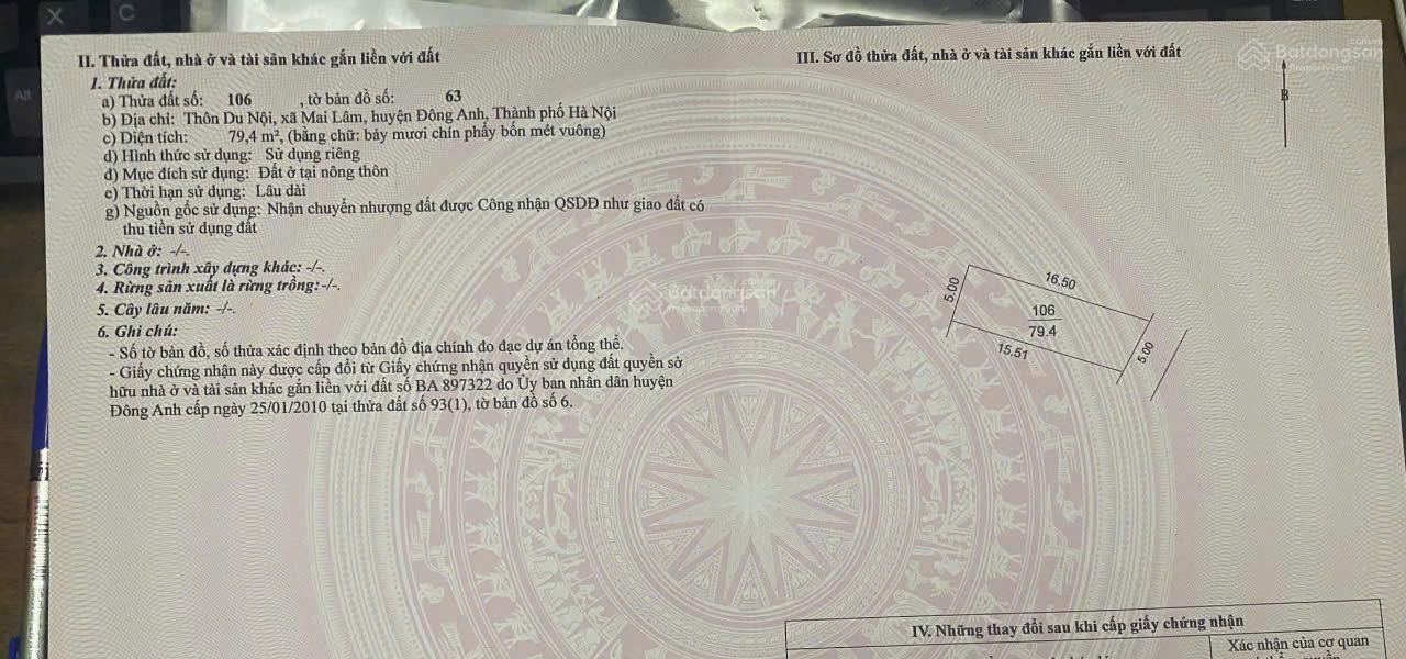 Bán nhanh mảnh đất cực đẹp - giá siêu hời tại Du Nội, Mai Lâm, Đông Anh, Hà Nội