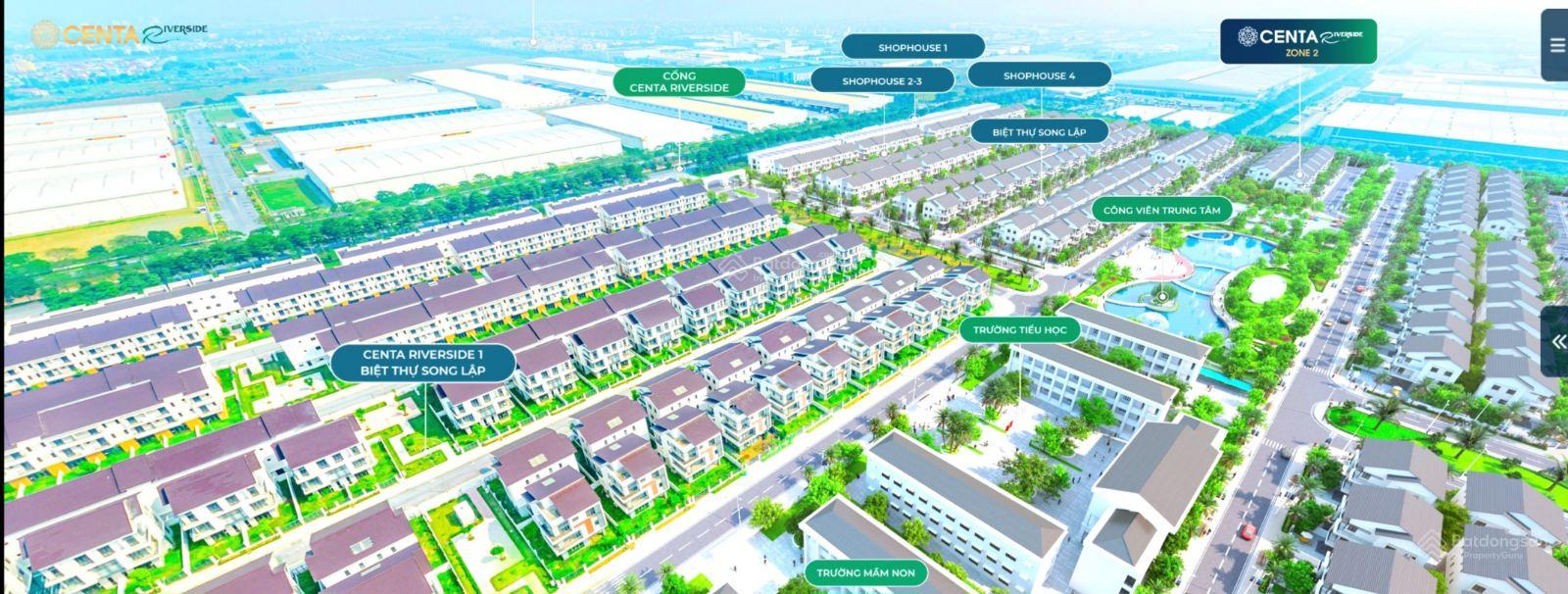 Biệt thự đơn lập mặt SÔNG 480m2, Giá GỐC CĐT 65 tỷ tại KĐT Centa Riverside. Miễn lãi 24 tháng.