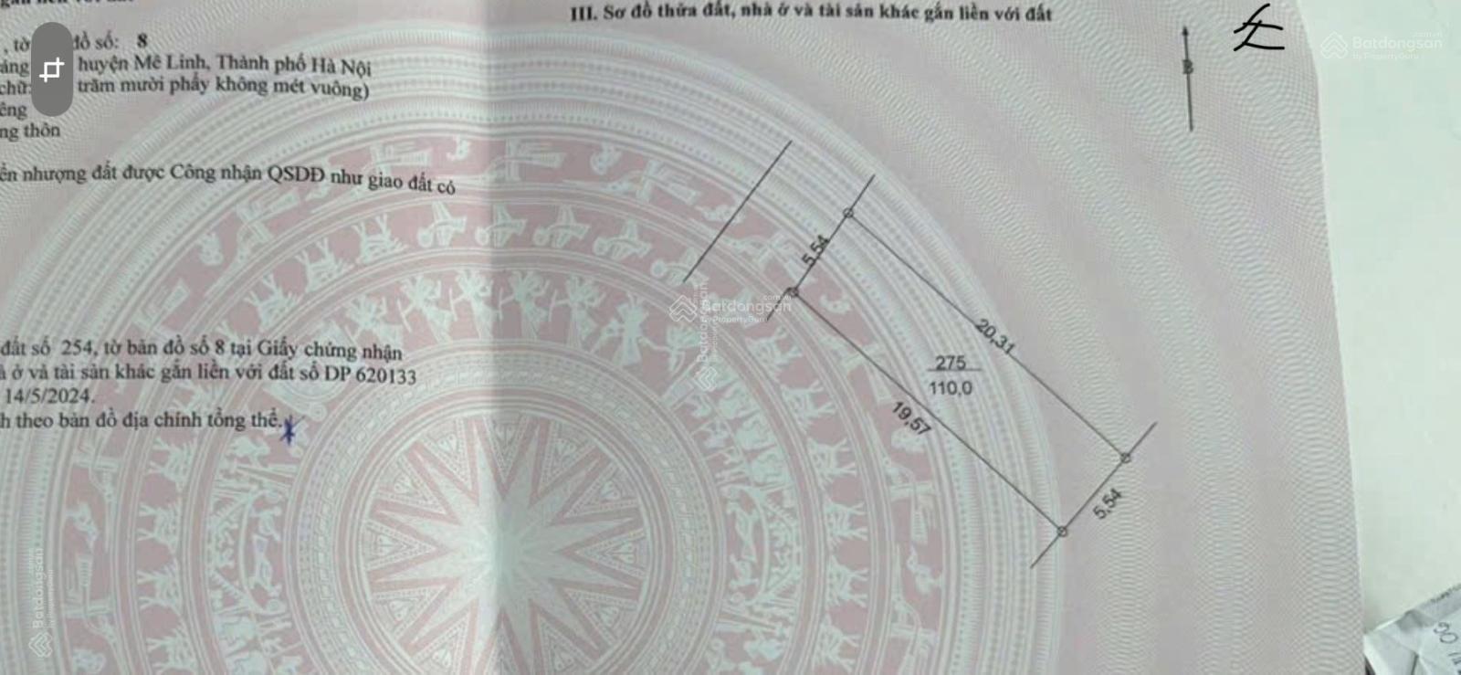 (RẺ NHẤT KV) đất Tráng Việt, Mê Linh-MT gần 6m-2 ô tô tránh- 39 triệu/m2