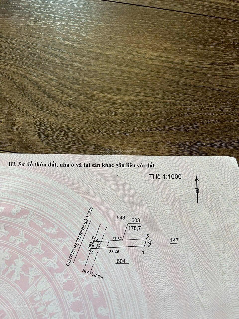 Cần bán đất chính chủ tại xã Tân Hiệp, Phú Giáo Diện tích: 178m² (ngang 5m x dài 38m)