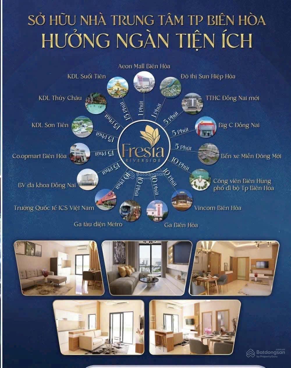 Bán căn hộ cao cấp 2 PN với giá 1,8 tỷ (Bao gồm VAT + phí bảo trì) tại Fresia Riverside