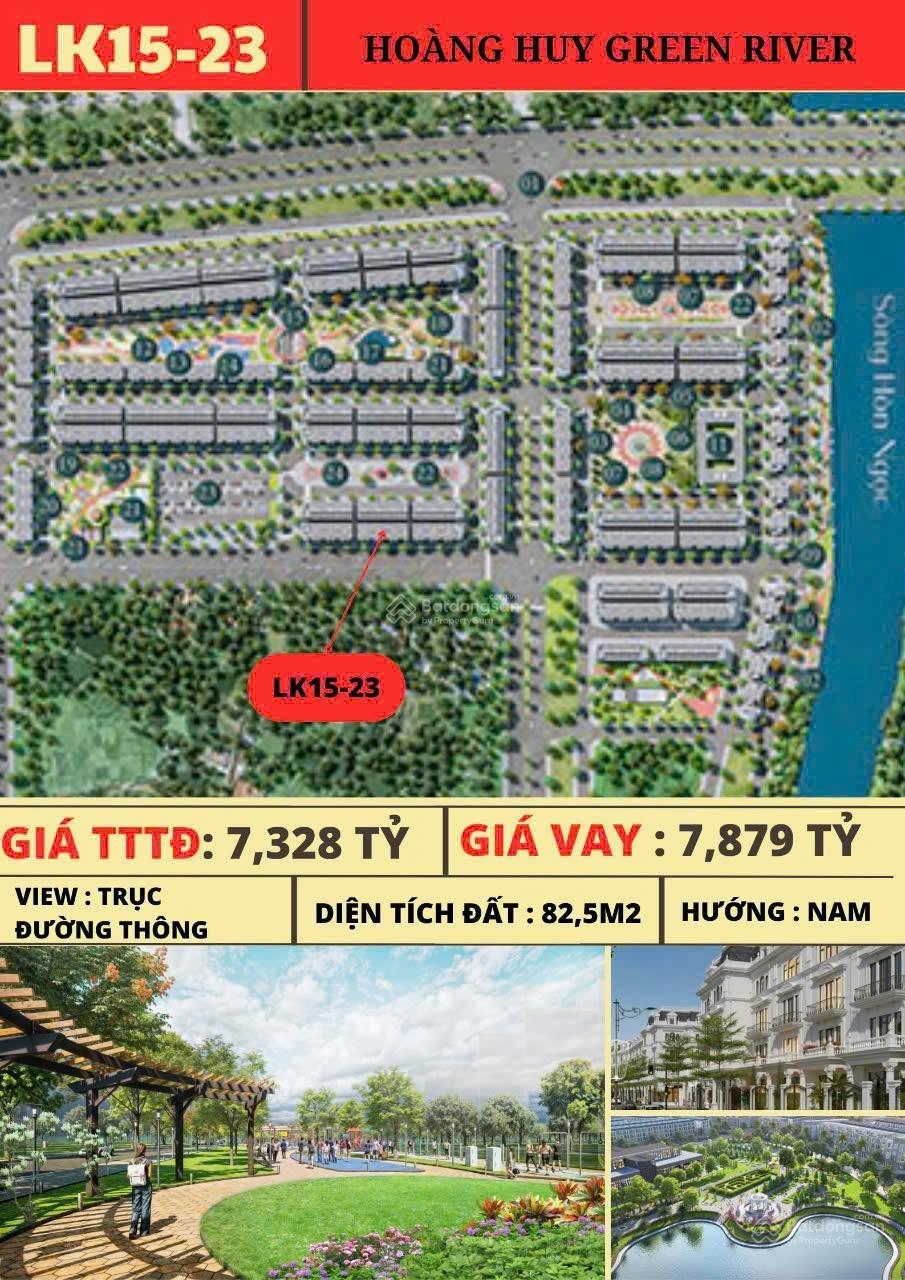 CHỈ CÒN 1 CĂN DUY NHẤT TRỤC THÔNG MẶT ĐƯỜNG 36M VỊ TRÍ ĐẸP NHẤT DỰ ÁN HOÀNG HUY GREENRIVER