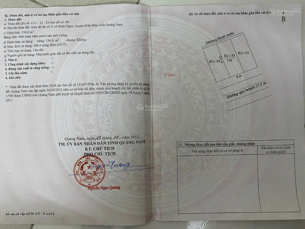 Đối diện chợ Điện Ngọc - KDT Số 9