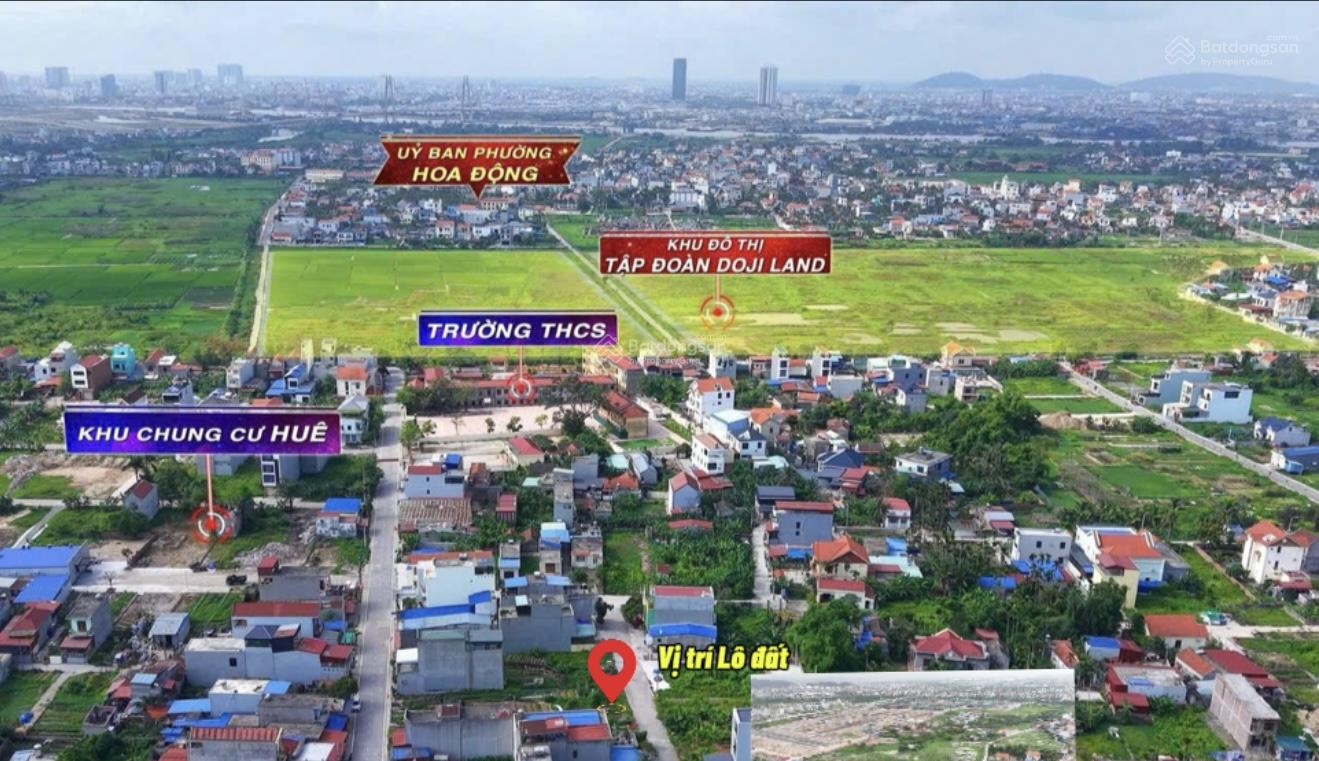 100m2 đường rộng 12m phường Hoa Động, TP Thuỷ Nguyên, vị trí ngay cạnh Hoàng Huy, giá chỉ 40tr/m2