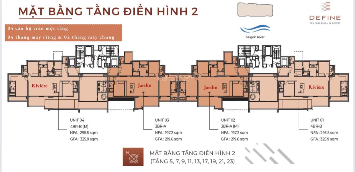 Căn đẹp: DEFINE - Sky Villa 04 phòng, mã 02A hồ bơi riêng, tầng cao. Giá 46 tỷ. LH: 0931 356 ***