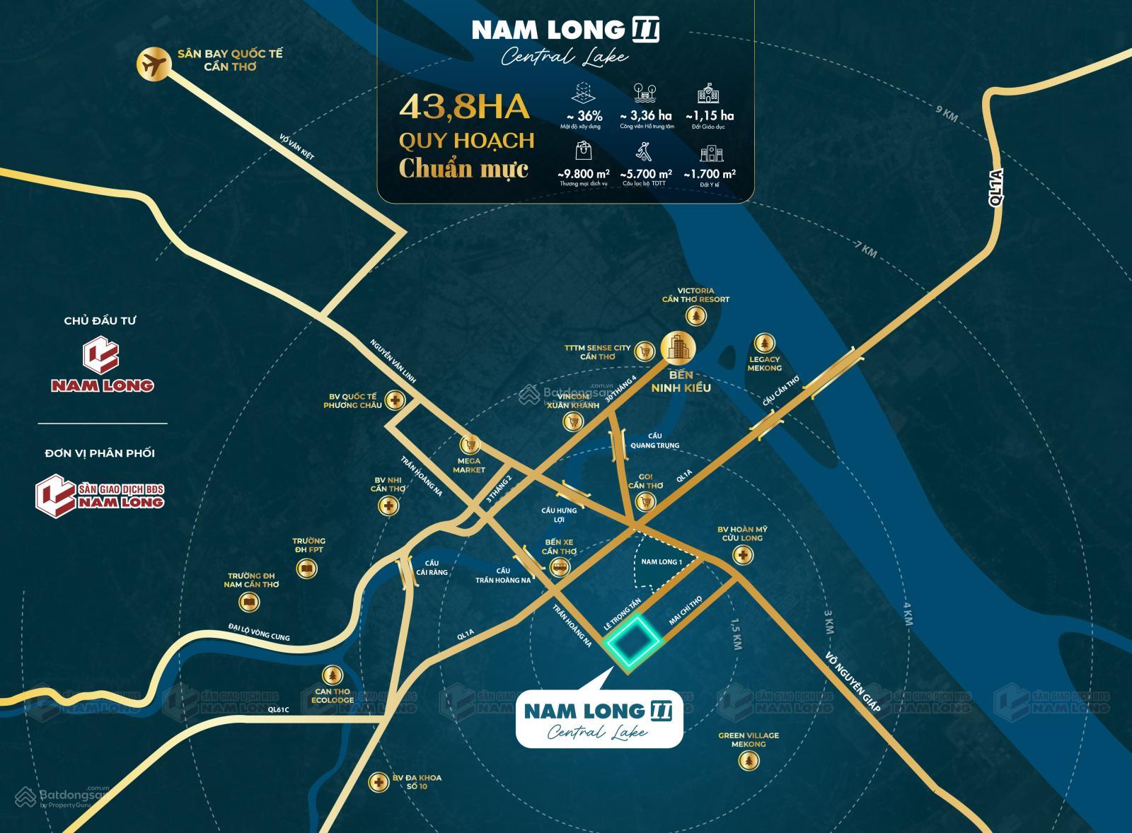 Bán Đất Nền Cần Thơ Chỉ Từ 1 Tỷ/ 90m2 - Nam Long 2 Central Lake