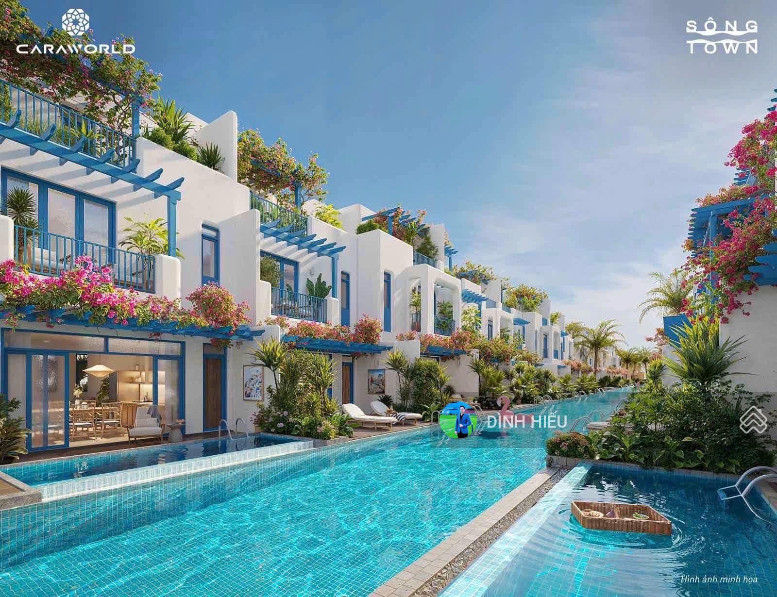 Bán cặp biệt thự Sông Town Caraworld Cam Ranh, Trục Đại lộ Hồng Ngọc 30m, Hy Lạp, 108m2 mỗi căn