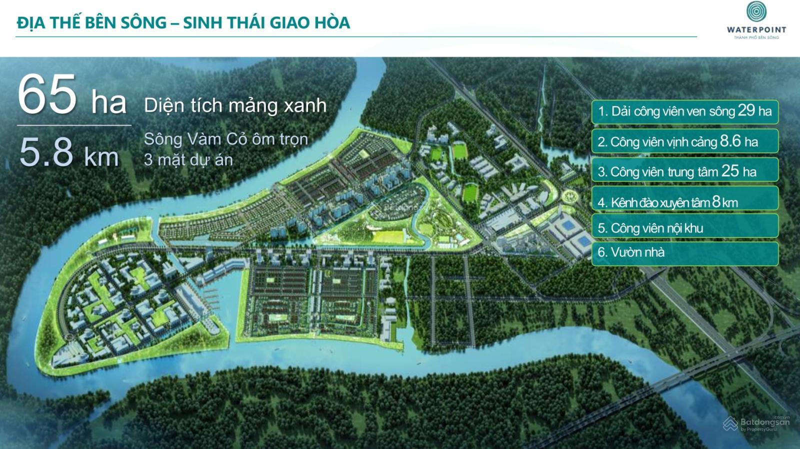 Nhà phố trong đại đô thị Waterpoint 355ha - Vị thế hiếm có 3 mặt sông và liền kề cao tốc