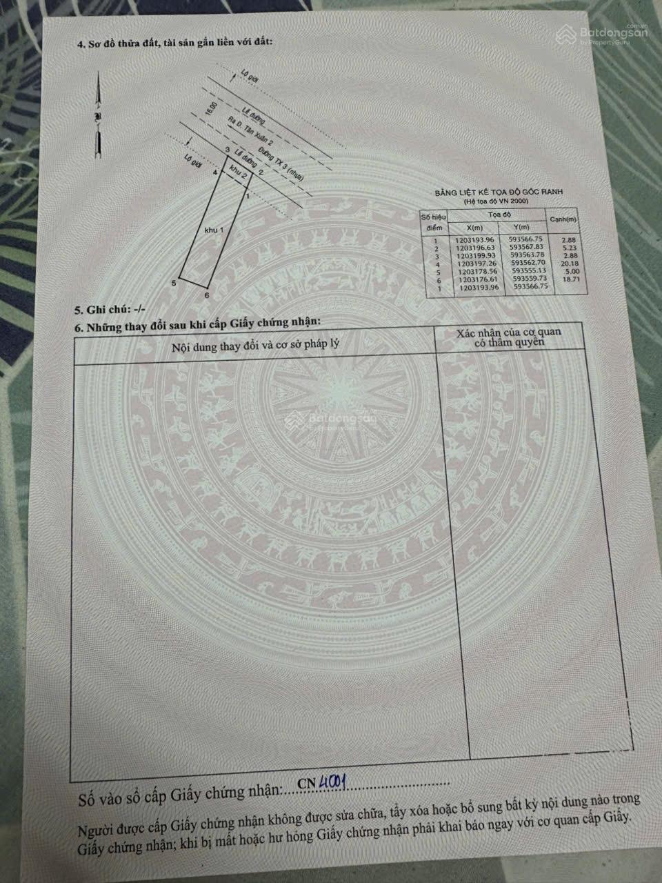 Bán Đất Mặt Tiền Ấp Mới 1 Tân Xuân Tố Kí vào 200m Giá 5ty5 bớt lộc