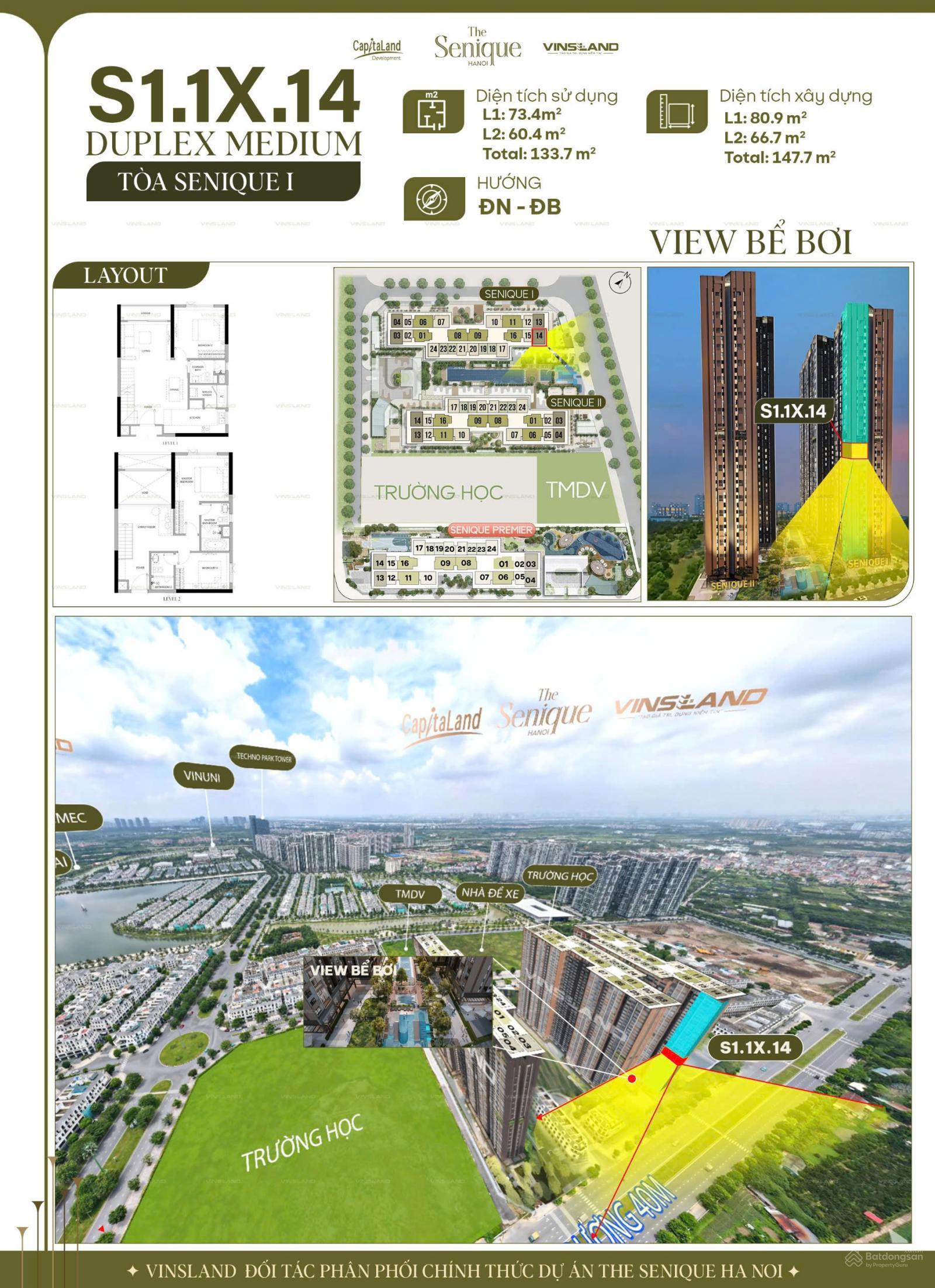 Tuyệt phẩm duplex 147m2 cuối cùng view triệu đô - tầng đẹp - hướng mát - ban công thoáng vĩnh viễn