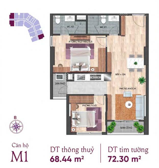 Căn hộ 2PN trung tâm Hạ Long. 2,2 tỷ full giá. Hỗ trợ 70% GTCH. 0% lãi suất trong 12 tháng