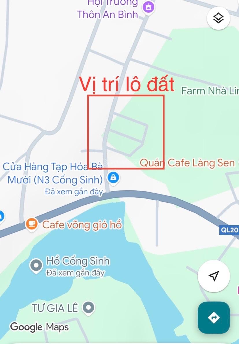 Đất sổ đỏ thổ cư ngay hồ Cống Sình cách Quốc lộ 20 chỉ 200m, diện tích đa dạng, dân cư sầm uất