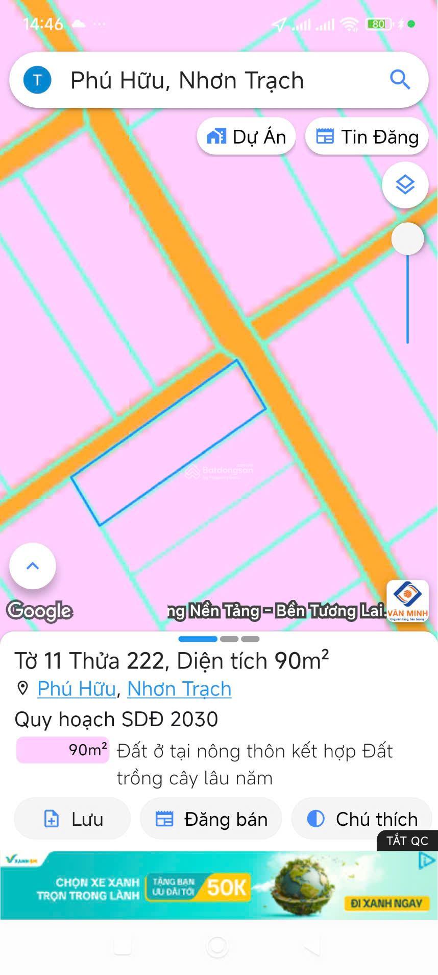 Chính chủ bán nền đất đường Phan Văn Đáng, diện tích 90m sổ hồng riêng giá 2 Tỷ.