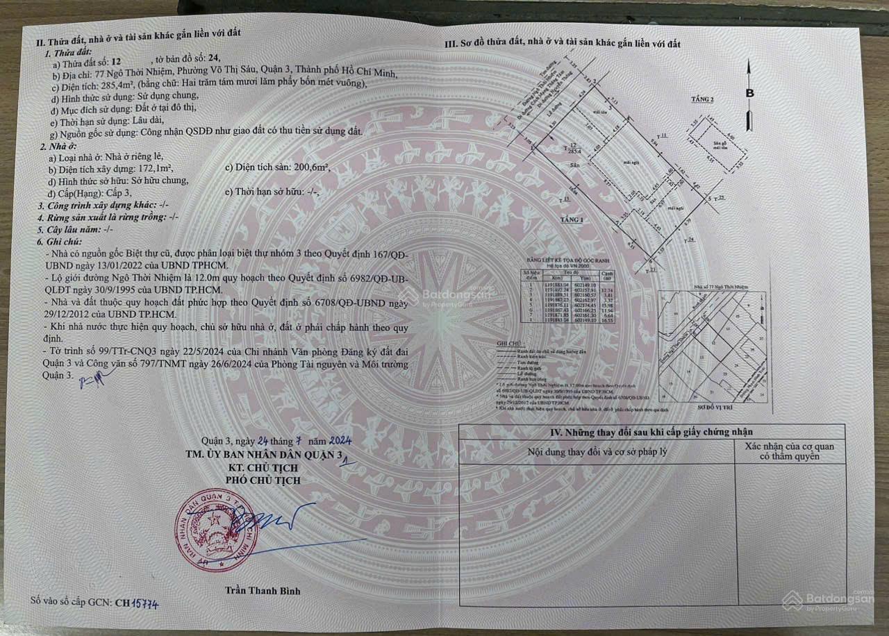 Siêu phẩm mặt tiền Ngô Thời Nhiệm, P. Võ Thị Sáu, Quận 3 DT 12x25m, CN 285.4m² hầm 7 tầng