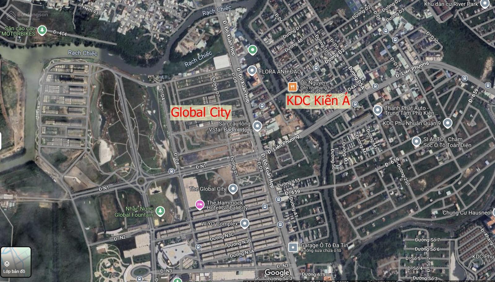 Bán đất KDC Kiến Á mặt sông thoáng mát. DT 5x22m, giá 11 tỷ, đã xây nhà đang cho thuê