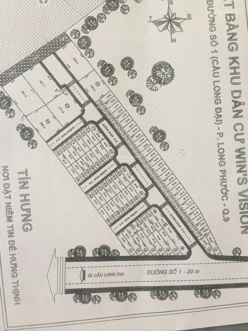 Bán 52m2(4x13) đất da gần sông mát mẻ đối diện với Vinhomes qua cầu Long Đại, P Long Phước, Q9 HCM