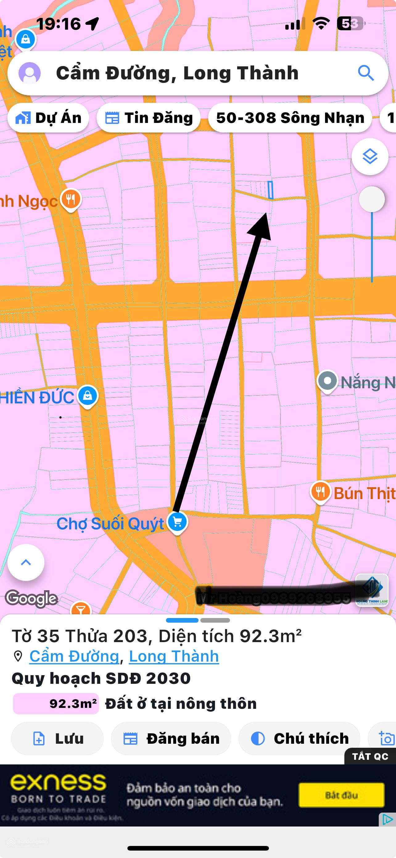 Bán Đất tại Cẩm Đường, Long Thành, Đồng Nai, 875 triệu, 92.3m2, Chính chủ uy tín