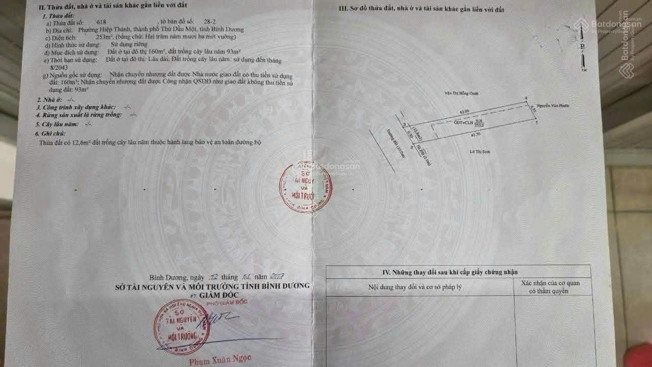 Cân bán đất ngay mặt tiền Trương Định Hiệp Thành