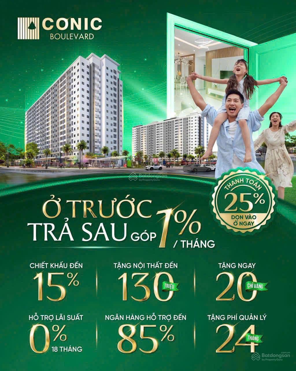 Bán gấp Conic Boulevard 2,417 tỷ, 85m2 2PN-2WC view đẹp, TT 25% nhận nhà. HT vay 85%. LH 0979 885 *** Bán gấp Conic Boulevard 2,417 tỷ, 85m2 2PN-2WC view đẹp, TT 25% nhận nhà. HT vay 85%. LH 0979 885 ***