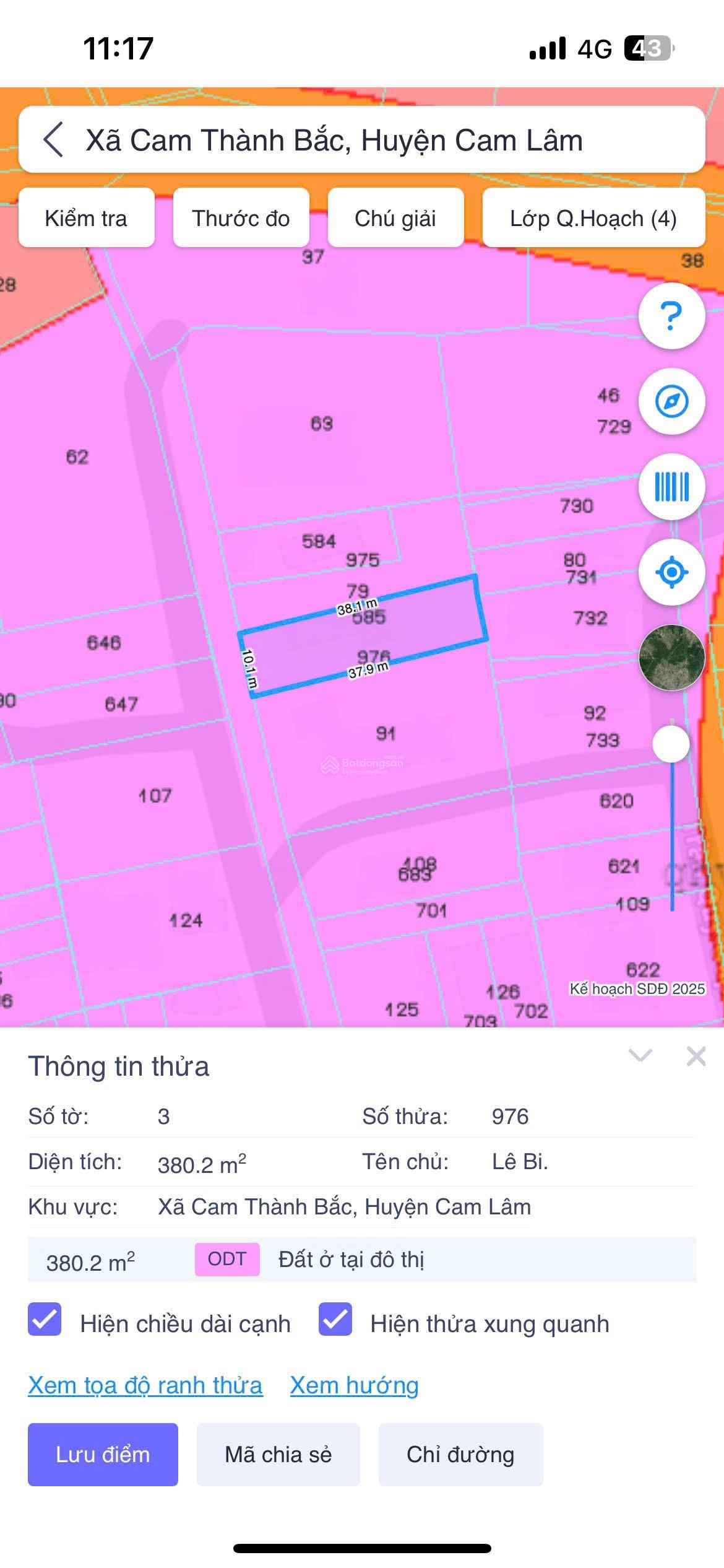 Cam Thành Bắc Giáp Bàn cờ Cam Đức, có nhà cấp 4 chỉ 9 triệu / m2 đất ở an toàn qh 2045, ngang 10 m