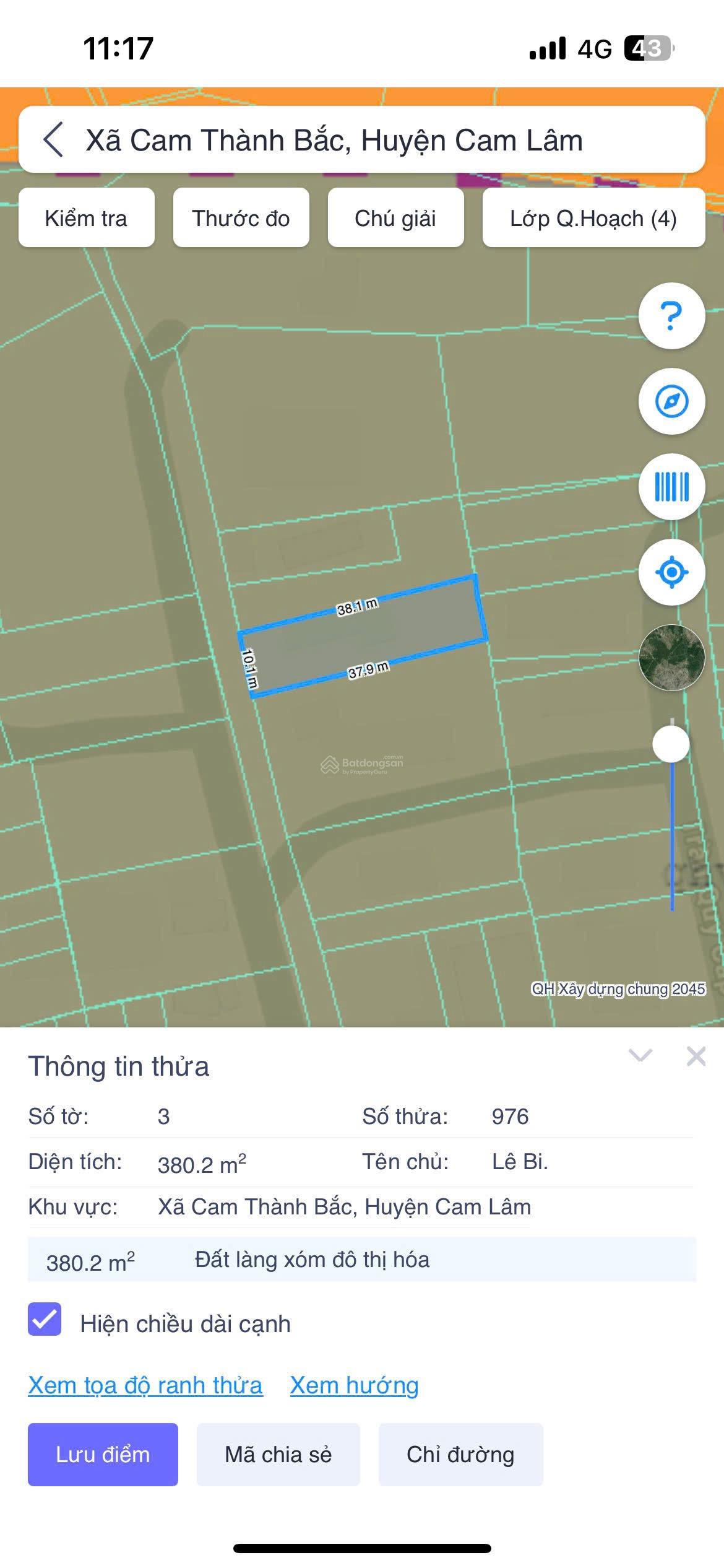 Cam Thành Bắc Giáp Bàn cờ Cam Đức, có nhà cấp 4 chỉ 9 triệu / m2 đất ở an toàn qh 2045, ngang 10 m