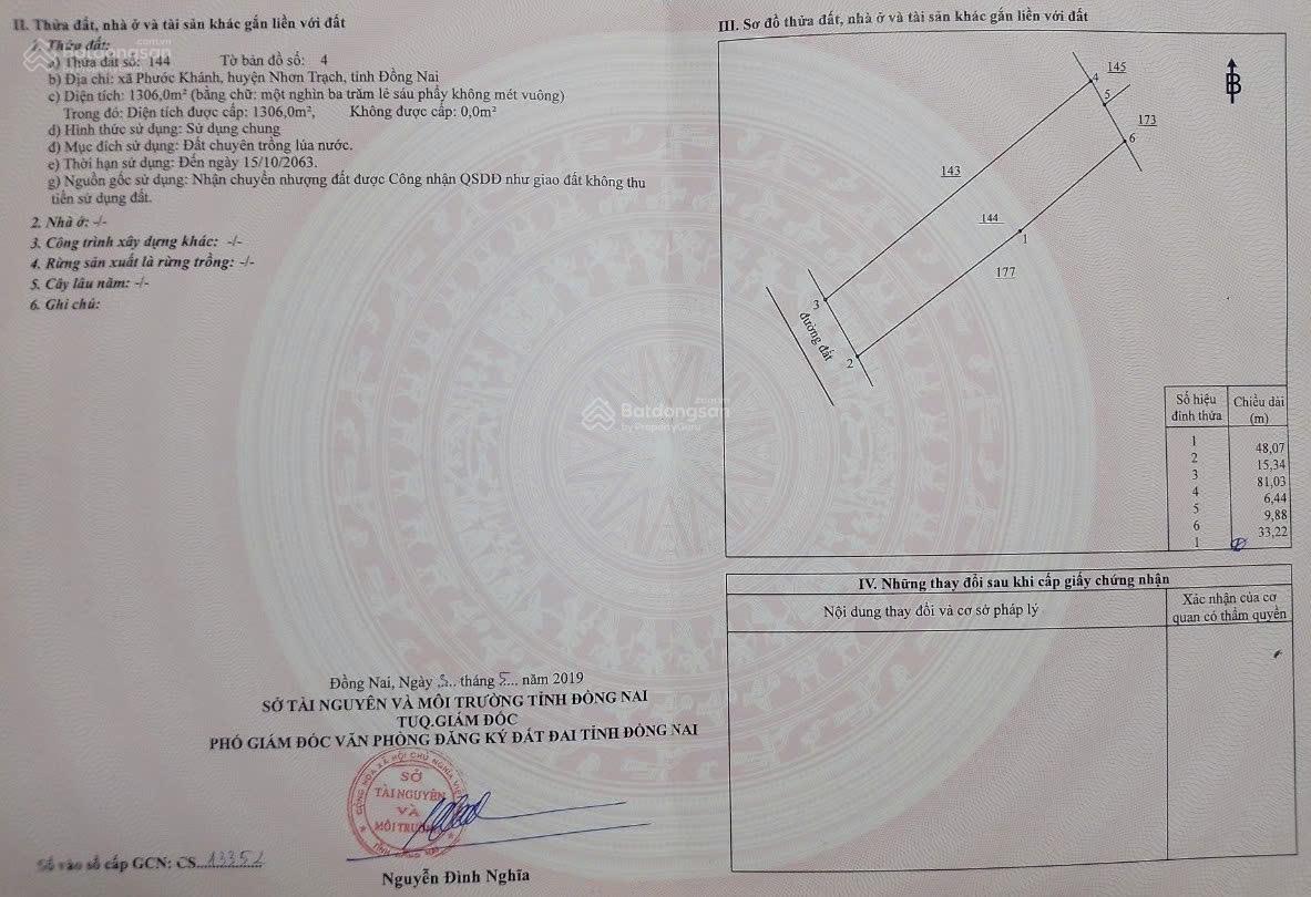 Chủ gửi bán lô đất hẻm xe hơi xã Phước Khánh gần đường cầu Cát Lái