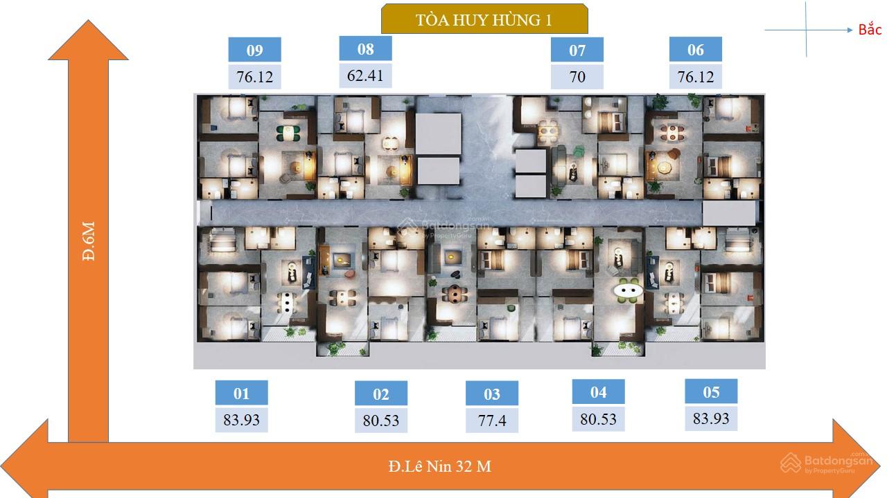 Chung cư Huy Hùng mặt đường Lê Nin mới, mặt đường Lê Nin tháng 9 bàn giao. LH: 0911 166 ***