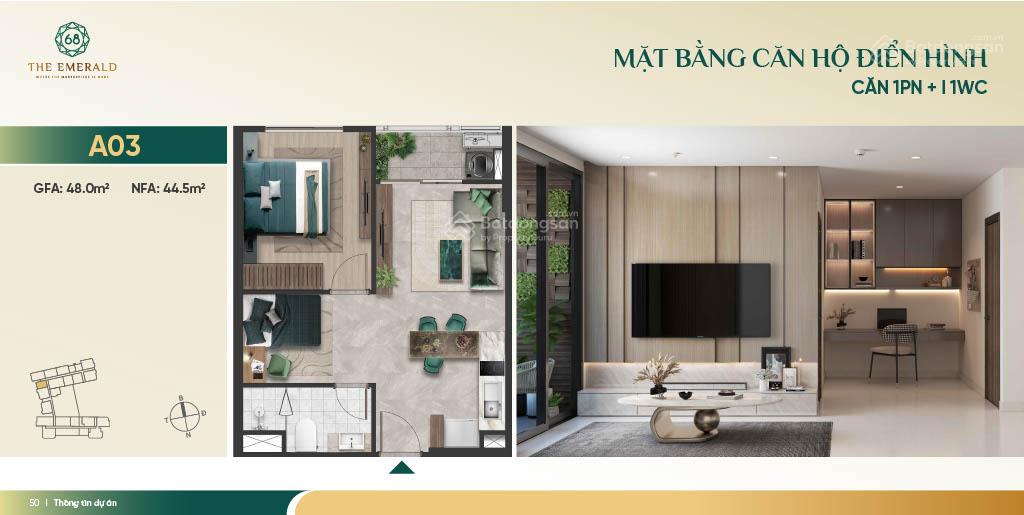 Bán căn 1PN + tầng trung CK 3%, thanh toán 600tr sở hữu, qúy 2/27 bàn giao. LH Nguyên 0375 653 ***