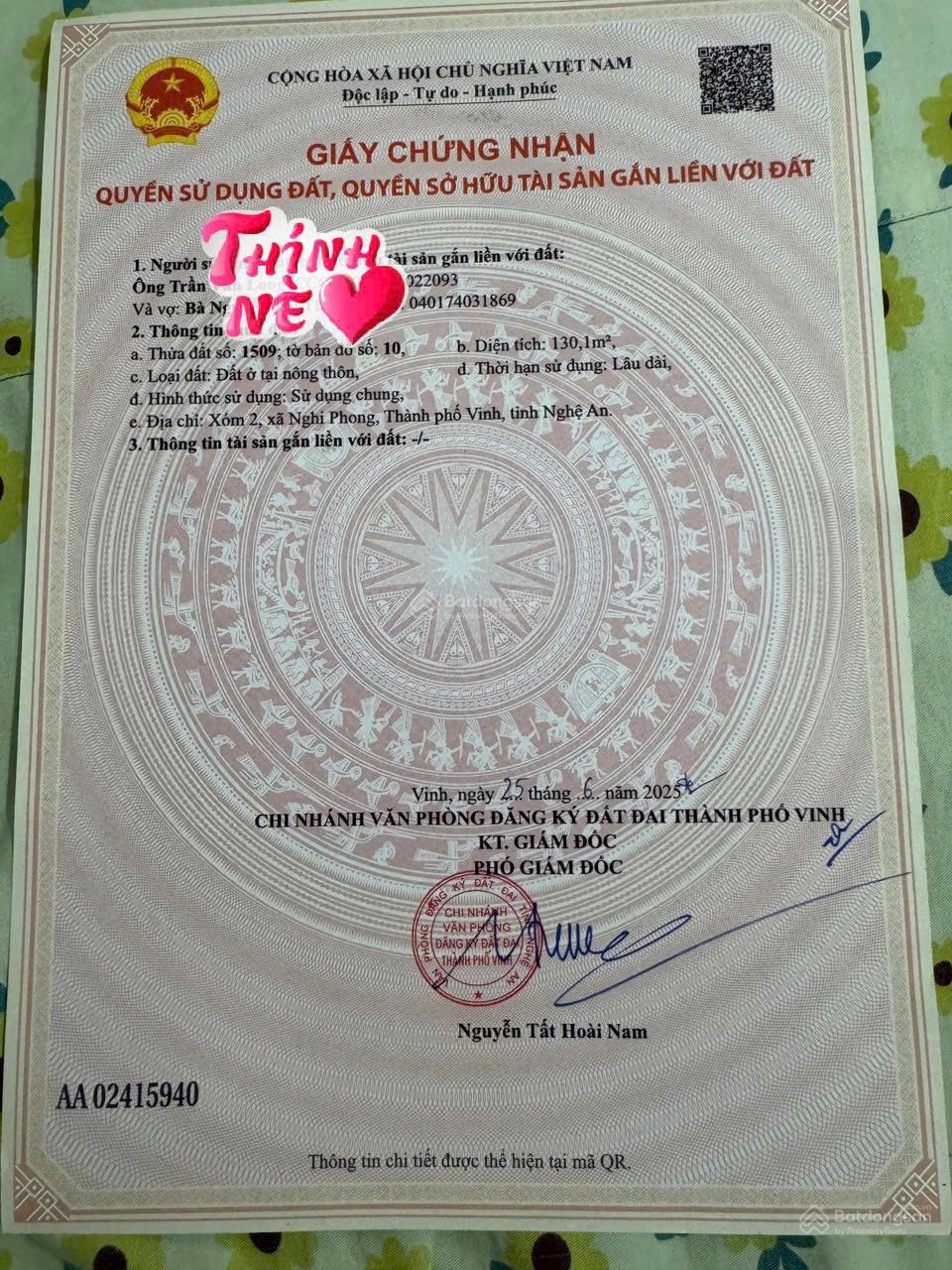 Bán đất Nghi Phong gần trung tâm xã chỉ hơn 2 tỷ đường nhựa lối 2 đường liên xã 24M Bán đất Nghi Phong gần trung tâm xã chỉ hơn 2 tỷ đường nhựa lối 2 đường liên xã 24M