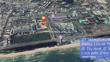 Bán lô góc hiếm có 345m2 ngay công viên nước Mikazuki, đường 15m | Gần Biển | tiềm năng cực lớn!