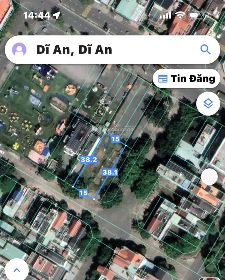 Bán lô đất 570m2 ngang 15m vị trí đẹp khu trung tâm hành chính Tp Dĩ An
