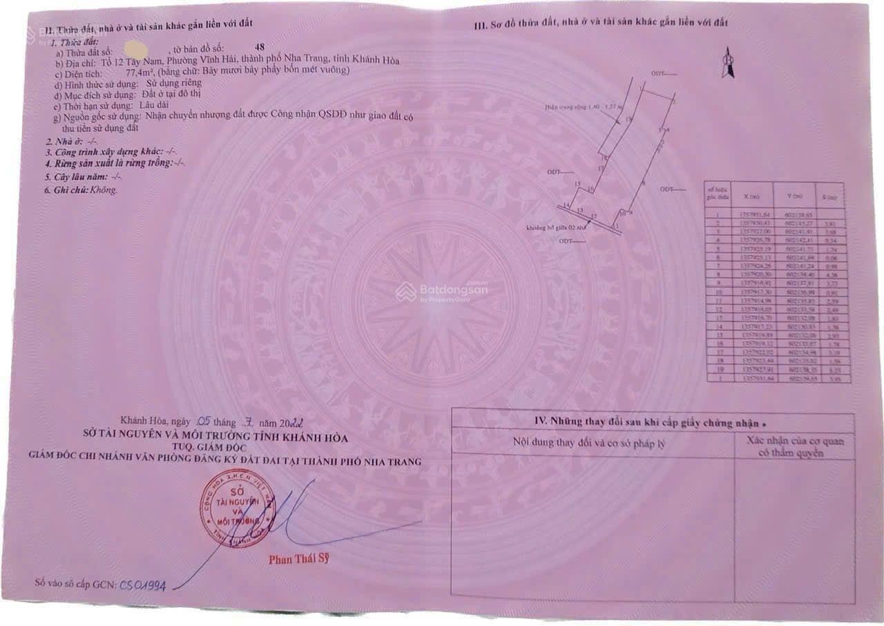 Bán nhà 1 trệt 1 lầu hẻm Nguyễn Khuyến, P. Vĩnh Hải, Nha Trang