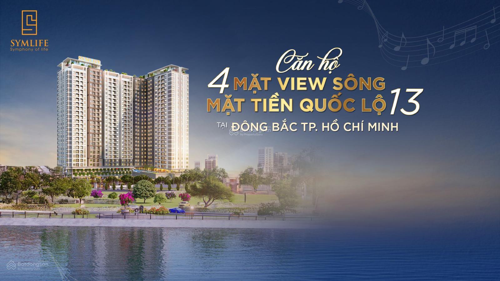 Căn hộ Symlife 1PN 51m2, view sông Sài Gòn, tiện ích cao cấp resort, chỉ 36tr/m2, vay 0% lãi